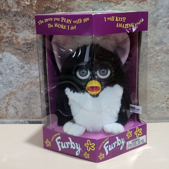 Vintage Black White Furby Tiger Electronic Robotic Toy 1998 - Picture 11 of 11